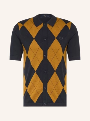 Obrázek produktu Fred Perry Pletená Košile Slim Fit tmavě modrá / koňaková