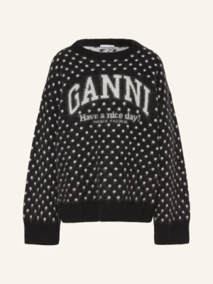 Obrázek produktu Ganni Oversized Svetr S Alpakou černá / bílá