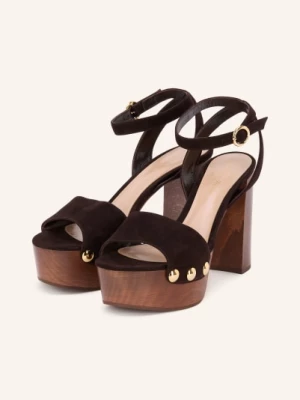 Obrázek produktu Gianvito Rossi Sandály Na Platformě Camoscio S Cvočky tmavě hnědá
