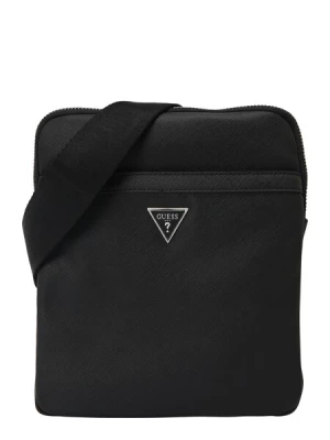 Obrázek produktu GUESS Taška přes rameno 'SAFFIANO ECO CROSSBODY FLAT'  černá / stříbrná