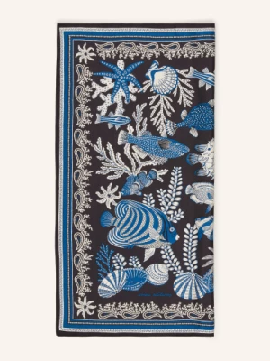 Obrázek produktu Inoui Editions Hedvábný Šátek Bandana černá / modrá / bílá
