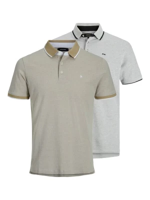 Obrázek produktu JACK & JONES Tričko 'JJEPaulos'  tmavě béžová / světle šedá / černá / bílá