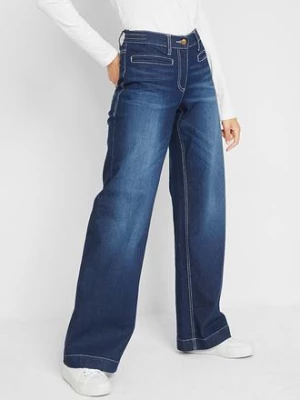 Obrázek produktu Jeansy wide leg, mid waist, z elastyczną wstawką w talii bonprix