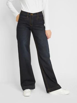 Obrázek produktu Jeansy wide leg, mid waist, z elastyczną wstawką w talii bonprix