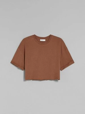 Obrázek produktu Jednoduché tričko Bershka hnědá