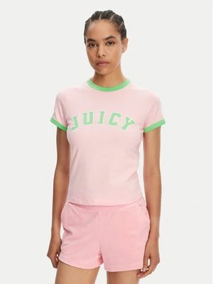 Obrázek produktu Juicy Couture T-Shirt Collegiate Ringer JCWCT125320 Růžová Slim Fit