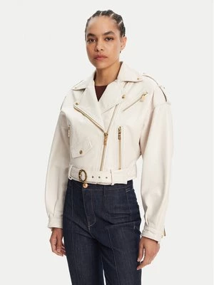 Obrázek produktu Just Cavalli Kožená bunda 78PAVP05 Bílá Loose Fit