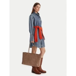 Obrázek produktu Kabelka Calvin Klein Emblem Aop Embossed Suede Tote LV04F3334G Béžová