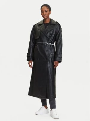 Obrázek produktu Karl Lagerfeld Jeans Plášť z umělé kůže A3W15047 Černá Relaxed Fit