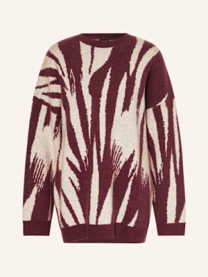 Obrázek produktu Karo Kauer Oversized Svetr tmavě červená / bílá