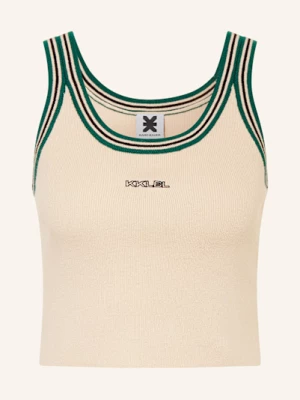 Obrázek produktu Karo Kauer Pletený Cropped Top krémová / zelená