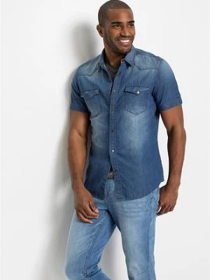 Obrázek produktu Koszula dżinsowa z czystej bawełny organicznej, krótki rękaw, slim fit bonprix