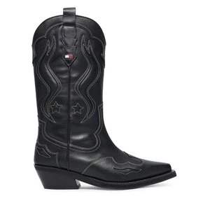 Obrázek produktu Kovbojská obuv Tommy Jeans Archive Cowboy Boot Leather EN0EN03046 Černá
