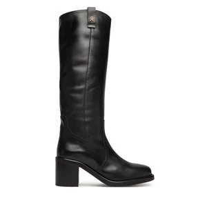 Obrázek produktu Kozačky Tommy Hilfiger Riding Lthr Long Boot Block Heel FW0FW08777 Černá