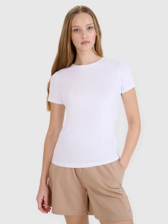 Obrázek produktu Dámské hladké tričko slim (2-pack) - bílé 4F