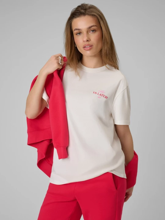 Obrázek produktu Dámské loose tričko potiskem - béžové 4F