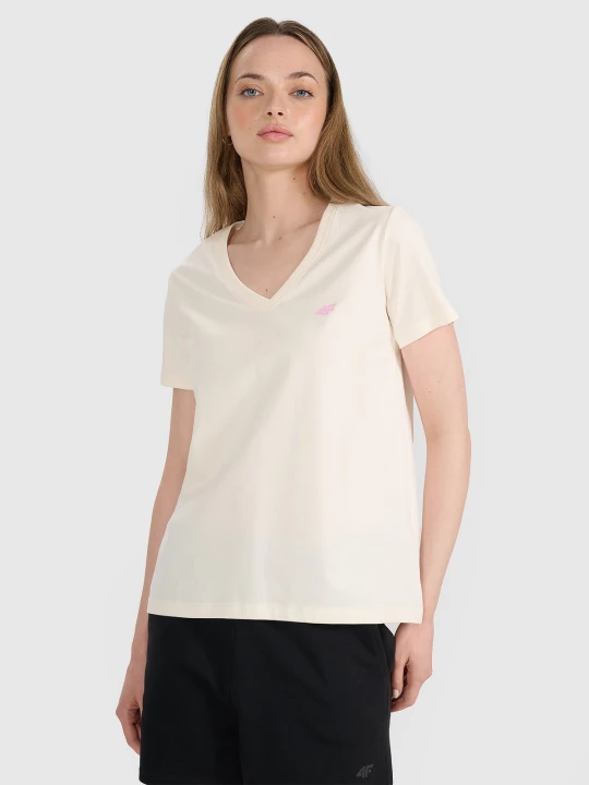 Obrázek produktu Dámské oversize hladké tričko - bílé 4F