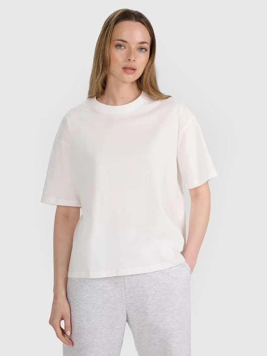 Obrázek produktu Dámské oversize tričko s potiskem - bílé 4F