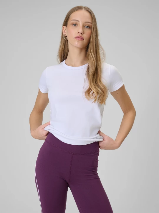 Obrázek produktu Dámské slim hladké tričko - bílý 4F