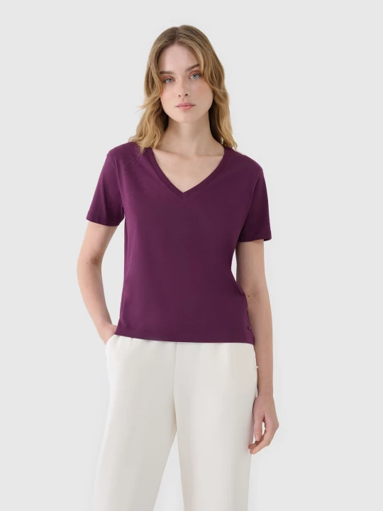 Obrázek produktu Dámské tričko oversize s modalem - fialové 4F