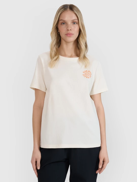Obrázek produktu Dámské tričko oversize s potiskem - bílé 4F