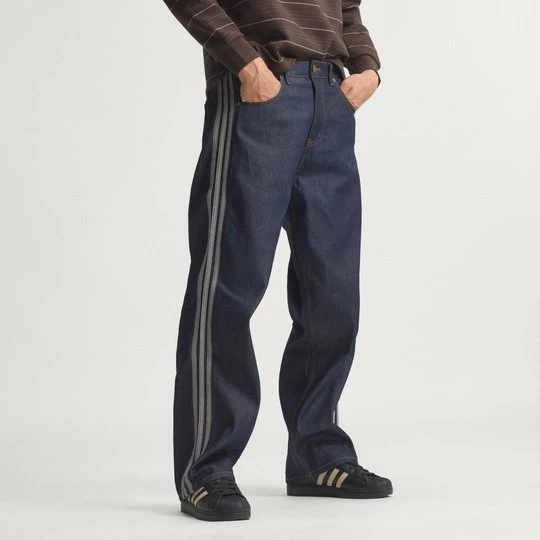 Obrázek produktu Džíny Firebird Adicolor s rovnými nohavicemi a středně vysokým pasem Adidas Indigo Denim