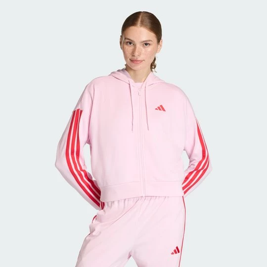 Obrázek produktu Mikina Essentials 3-Stripes French Terry Full-Zip Adidas růžová