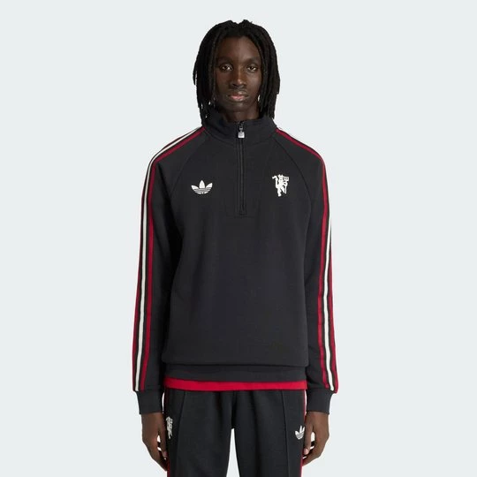 Obrázek produktu Mikina Manchester United Originals s polovičním zipem Adidas černá