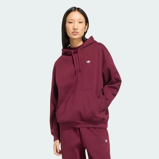 Obrázek produktu NADROZMĚRNÁ FLÍSOVÁ MIKINA ESSENTIALS S KAPUCÍ Adidas vínová
