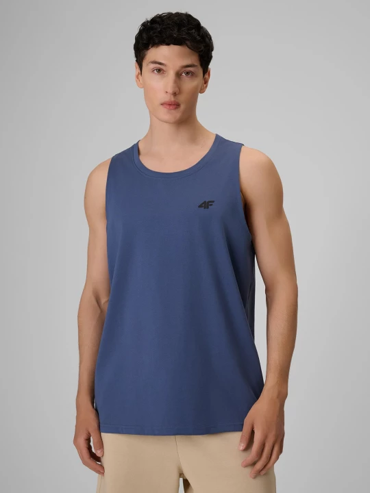 Obrázek produktu Pánské regular hladké tílko - denim 4F Džínová