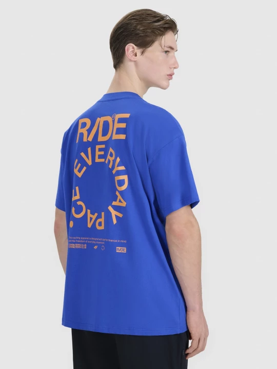 Obrázek produktu Pánské tričko oversize s potiskem - modré 4F