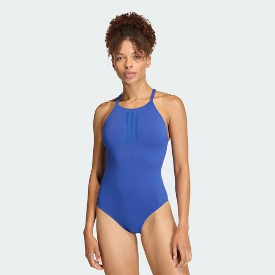 Obrázek produktu PLAVKY 3-STRIPES HIGH NECK 2-WAY STRAPS PEACHSOFT Adidas Semi Lucid Blue