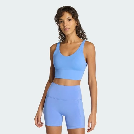 Obrázek produktu Podprsenka 3 Stripes Studio All Me Light Support Adidas Blue Fusion