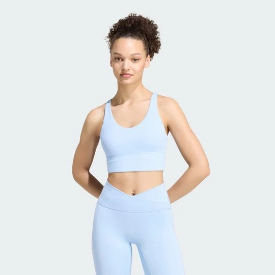 Obrázek produktu Podprsenka 3 Stripes Studio All Me Light Support Adidas Glow Blue