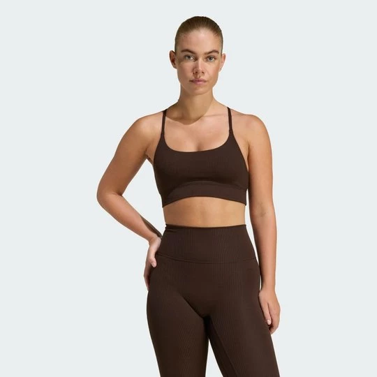 Obrázek produktu Podprsenka s lehkým zpevněním adidas All Me Rib Bra Long Line Aurora Coffee