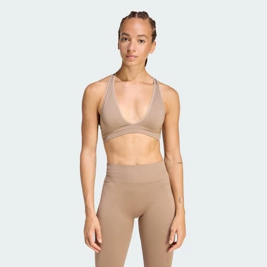 Obrázek produktu Podprsenka Workout Essentials Knit Light Support Adidas Chalky Brown