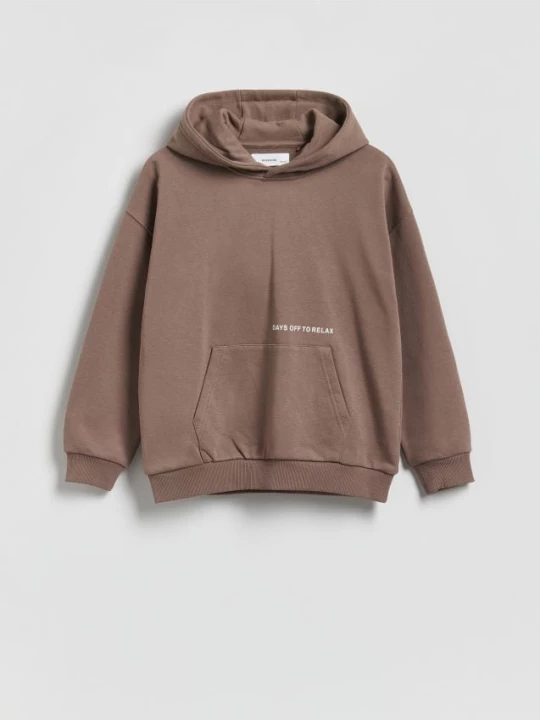 Obrázek produktu Reserved - Bavlněná oversize mikina - hnědá