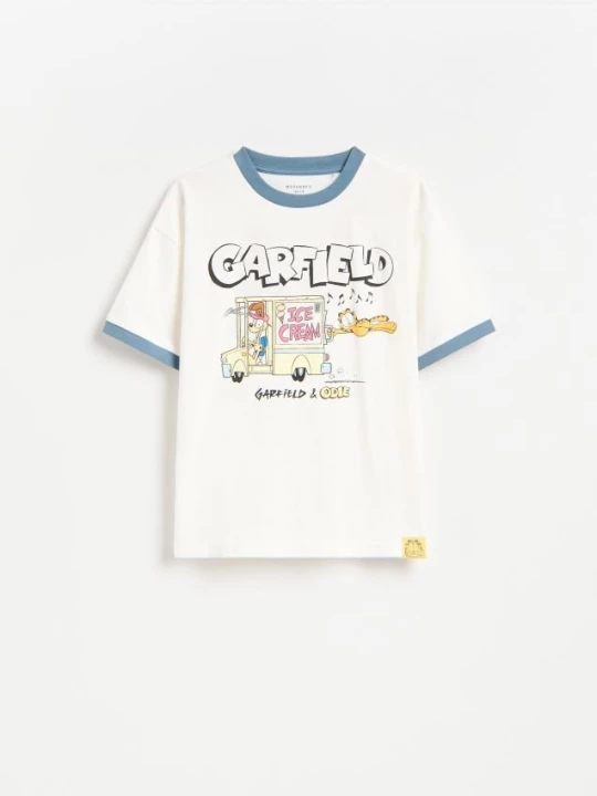 Obrázek produktu Reserved - Bavlněné tričko Garfield - krémová