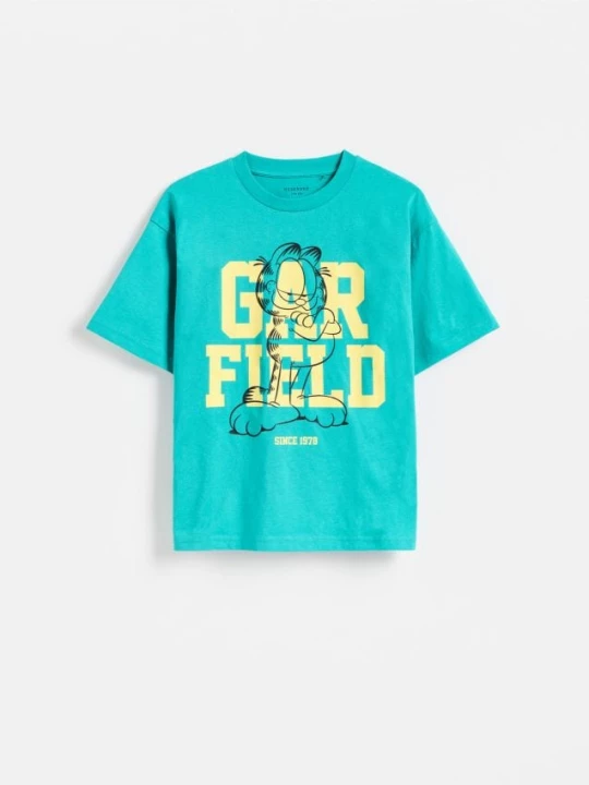 Obrázek produktu Reserved - Bavlněné tričko Garfield - tyrkysová