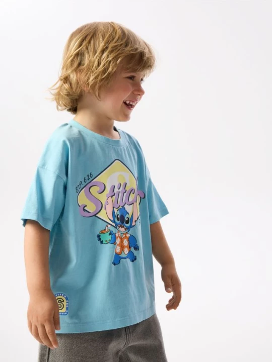 Obrázek produktu Reserved - Bavlněné tričko Lilo a Stitch - světle modrá