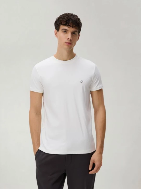 Obrázek produktu Reserved - Bavlněné tričko slim fit - krémová