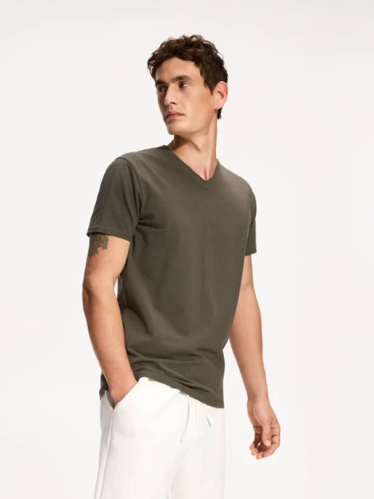Obrázek produktu Reserved - Bavlněné tričko slim fit - světle zelená