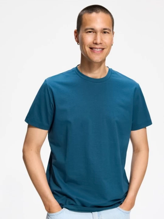 Obrázek produktu Reserved - Hladké tričko regular fit - ocelově modrá