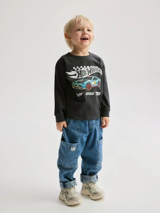 Obrázek produktu Reserved - Longsleeve Hot Wheels - tmavě šedá