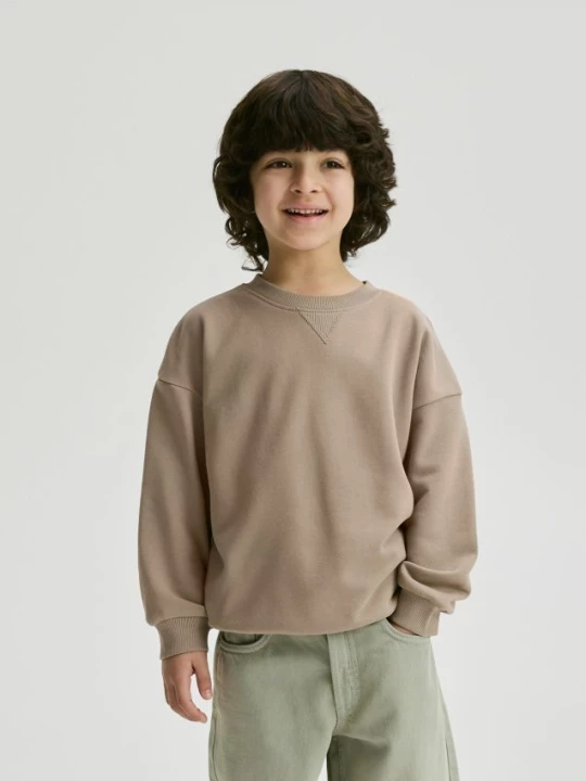 Obrázek produktu Reserved - Mikina oversized s potiskem - béžová