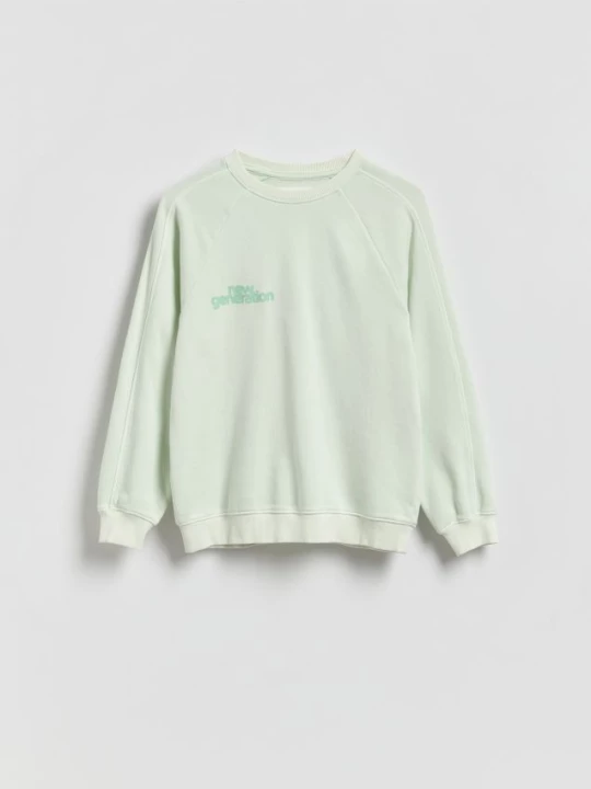 Obrázek produktu Reserved - Mikina oversized se sepraným efektem - bledá tyrkysová