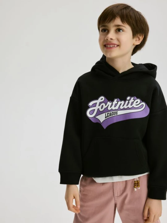 Obrázek produktu Reserved - Mikina s kapucí a potiskem Fortnite - černý