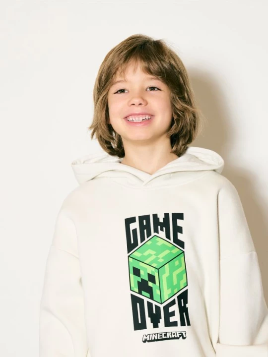 Obrázek produktu Reserved - Mikina s kapucí Minecraft - krémová