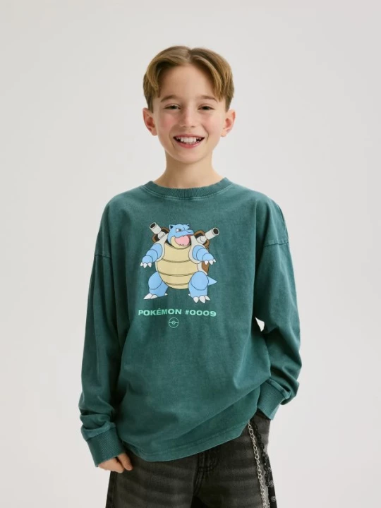 Obrázek produktu Reserved - Pokémon tričko s dlouhým rukávem - tmavě tyrkysová