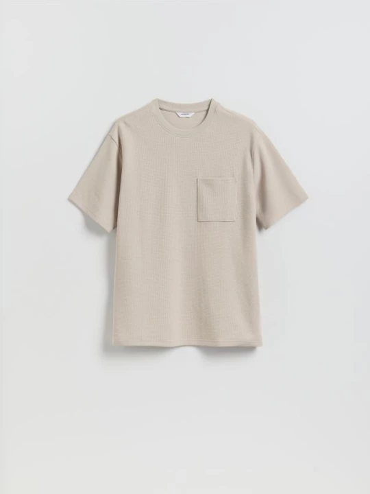Obrázek produktu Reserved - Strukturální tričko comfort fit - béžová